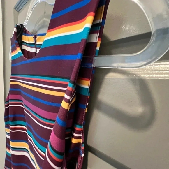 Calvin Klein A Line Striped Multicolor Dress Size 10 - Picture 4 of 16